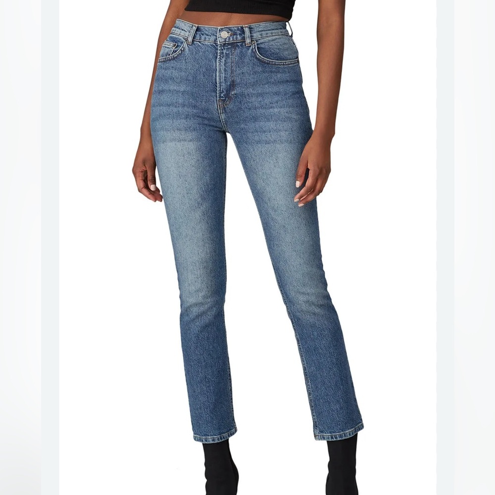 Reformation Liza Ultra High Rise Straight Jeans Color: Aden